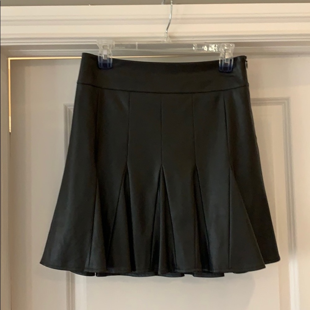 Faux leather pleated skirt